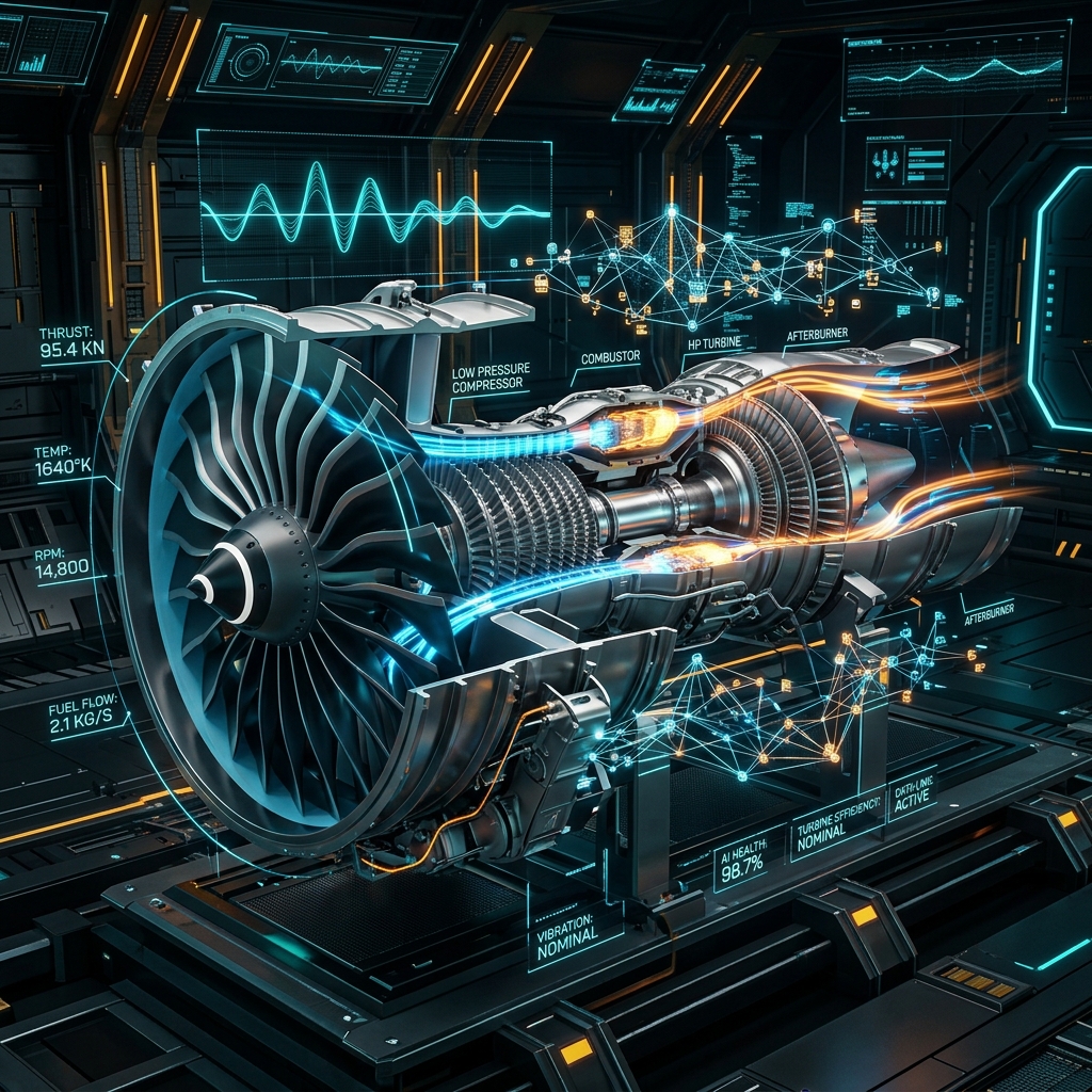 AeroGuard TSLM turbofan telemetry and digital twin interface